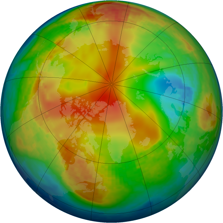 Arctic ozone map for 25 January 2004